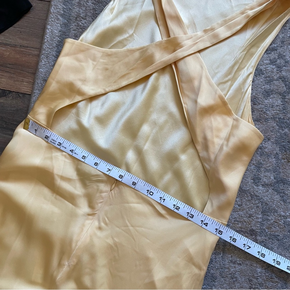 Quince Washable Stretch Silk High Neck Midi Dress Butter Yellow Large NWT - Picture 16 of 16